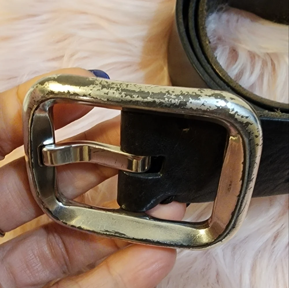 FOSSIL WOMEN'S dark brown leather belt size S